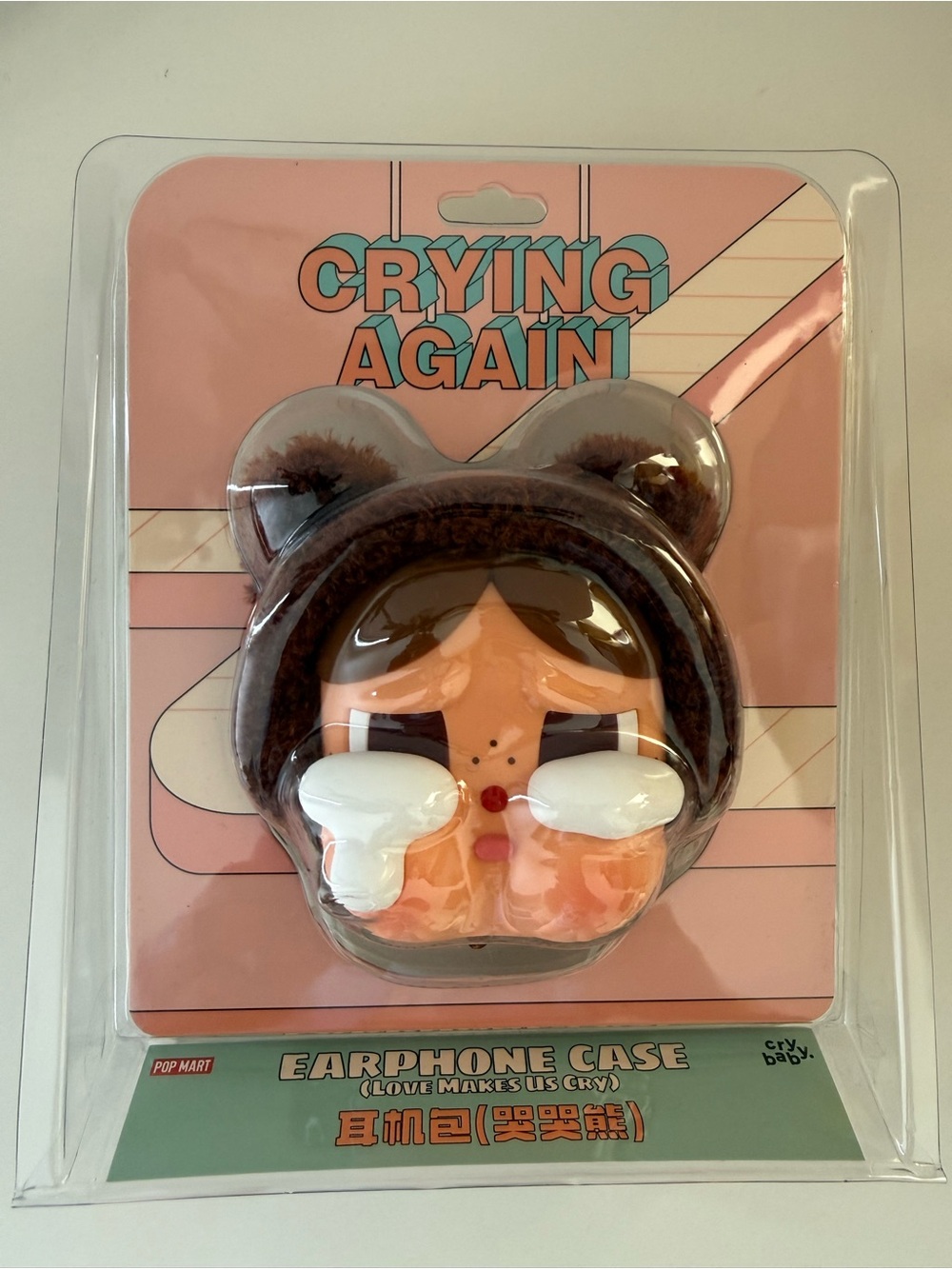 POPMART Crying Again Brown Earphone Case